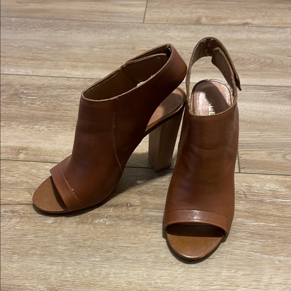 Aldo Brown Open-Toe Heels